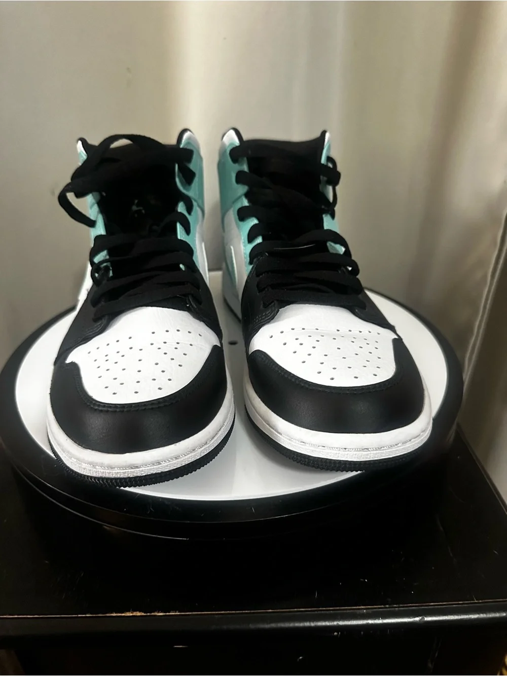 Nike Air Jordan 1 Mid White/Aurora Green/Black Sneakers - Men’s Size 8.5